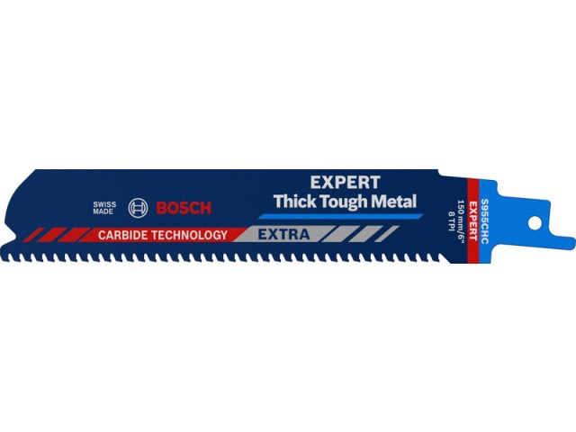 List za sabljasto žago Bosch EXPERT ‘Thick Tough Metal’ S 955 CHC, kovina, 150mm, 8TPI, Pakiranje: 10kos, 2608900367